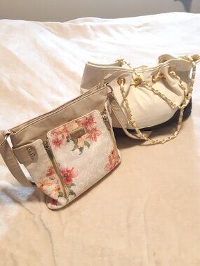 Bundle Of 2 Chic Tote - Fiorelli Floral Crossbody - Chanel-Style Chain Tote